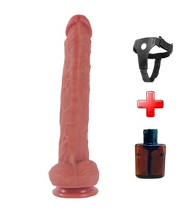 LilituShop Belden Bağlamalı Yeni Nesil Büyük Boy 28,9 cm Realistik Dildo Penis