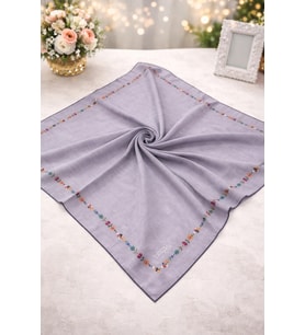 Bonjela Soft Eşarp Minimal Çiçek Desen Lila