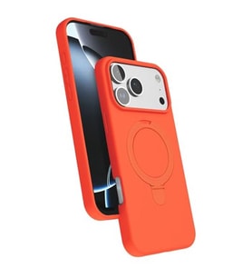 Coverzone iPhone 17 Pro Max ile uyumlu K?l?f MagSafe ile uyumlu MP-Regal Katlanabilir Standl? El parmak ge�meli Kablosuz ?arj Destekli Turuncu