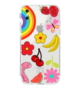 PrintiFy iPhone X ile Uyumlu Water Color 5  Kamera Korumalı Şeffaf  Kılıf