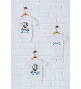 Pia Baby Premium %100 Pamuk İsme Özel Organik Baskılı Üçlü Set Çıtçıtlı Bebek Body Zıbın Modelleri 5058-18 (Ekru)