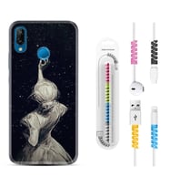 Huawei P20 Lite Mate 10 20 Lite Pro P40 Lite KılıfKablo Koruma Spiral Silikon Star Woman 1332