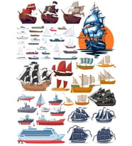 Gemi Sticker Set-2 25 Parça Telefon, Tablet, Defter, Laptop Sticker