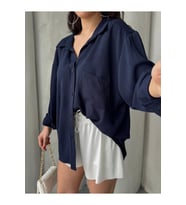 Kadın Flory Ayrobin Oversize Tek Cep Gömlek
