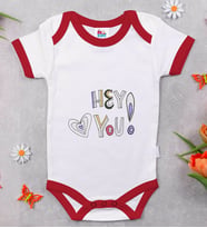 BK Kids Hey You Tasarımlı Kırmızı Bebek Body Zıbın-1