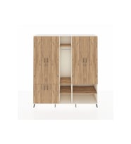 Hyperion Dolap 15 Raflı 5 Kapaklı Tek Askılı 220x44x243 Aytaşı-Çam/Çam