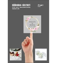 Kişiye Özel Süs Etiketi Şeffaf Kişiye Kına Düğün Nişan Söz Transparan Etiket Sticker 70 Adet