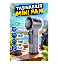 Taşınabilir El Fanı 100 Seviyeli Rüzgar Ayarlı Dijital Ekranlı Sessiz Mini Fan