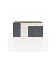 Arges Konsol 3 Raflı 6 Çekmeceli 3 Kapaklı 176x30x99 Çam-Antrasit/Aytaşı