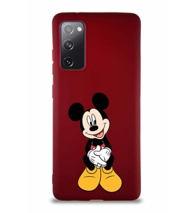 Samsung Galaxy S20 FE Soft Premier Kapak Mickey Mouse-A Tasarımlı Silikon Kılıf - Mürdüm (Şeffaf)