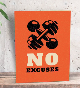 BK Gift No Excuses Tasarımlı Dekoratif Mini Kanvas Tablo 15x20cm-1