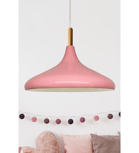 Pembe Ahşap Tekli Avize, Modern ve Şık Salon, Mutfak, Cafe ve Butik Aydınlatma