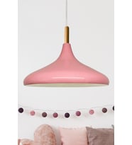 Pembe Ahşap Tekli Avize, Modern ve Şık Salon, Mutfak, Cafe ve Butik Aydınlatma