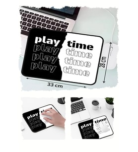 Play Time Tasarımlı 33x28 Cm Mousepad Kaymaz Taban Rahat Konforlu Mouse Pad