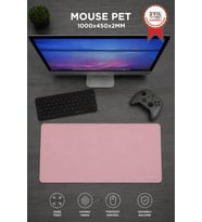 Lenovo Gaming Oyuncu Klavye Fare Altlığı Kaymaz Taban Büyük Mouse Pad PU BK 1000*450MM Pembe