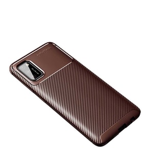 Samsung Galaxy A02S Kılıf Esnek Soft Karbon Tasarım Legion Serisi (Kahverengi)