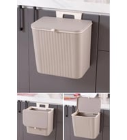 Pratik ve şık 15 Lt Kapaklı Tezgah Üstü Çöp Kovası Cappuccino