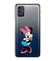 Samsung Galaxy M31s  Kamera Korumalı Kapak Minnie Mouse Tasarımlı  Şeffaf  Kılıf