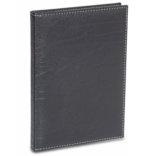 DERİ KAPAK DEFTER AJANDA TARİHSİZ DÜZ 20X28 CM (Siyah)