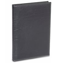 DERİ KAPAK DEFTER AJANDA TARİHSİZ DÜZ 20X28 CM (Siyah)