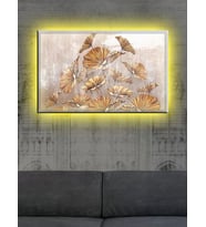Led Işıklı Sanatsal Çiçek Tablosu