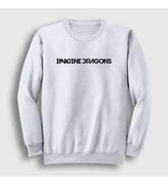 Presmono Unisex Beyaz Logo Imagine Dragons Sweatshirt 81982tt (Beyaz)