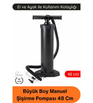 #Pompa Büyük Boy Şişirme Pompası 48 Cm El Ayak Kullanımlı Manuel Hava Pompası Şişme Yatak Deniz Yata