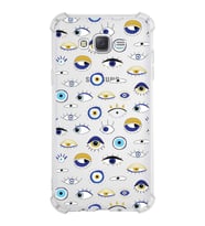 PrintiFy Samsung Galaxy J7 Uyumlu Nazar Boncuğu 2 Baskılı Şeffaf Köşe Korumalı Antişok Kılıf