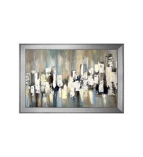 Soyut Şekiller Motifli Kanvas Tablo 50 x 70 cm Silver Çerçeve