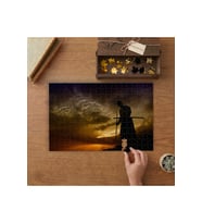 Gün Batımı ve Ninja Tasarımı 240 parça Ahşap Puzzle Ahşap Kutuda MP00925