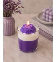 Gül Detaylı Kokulu Jel Mum