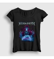 Presmono Kadın Siyah Cyber Army Megadeth T-Shirt 65477tt