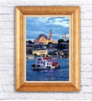 Altın Varaklı  Çerçeveli Paspartulu Tablo ndd1365 (Gold)