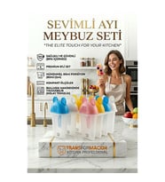 Sevimli Ayıcık Figürlü 8'li Dondurma Meybuz Kalıbı Seti - Sağlıklı Ev Yapımı Lezzetler 723093