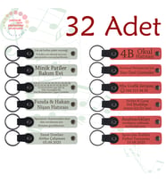 Beyaz & Nar Çiçeği, Doğa Turu Ekibine Anlamlı Anı, 32’li Set, İsim ve Tarihli Deri Hediyelik