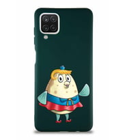 Samsung Galaxy A12 Soft Premier Kapak Bayan Puff Tasarımlı Silikon Kılıf - Yeşil (Şeffaf)