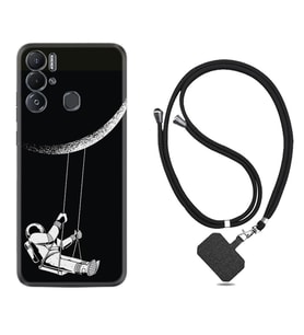 Tecno Pova Neo Kılıf Resimli Boyun Askılı İpli Desenli Silikon Series Astronot 519
