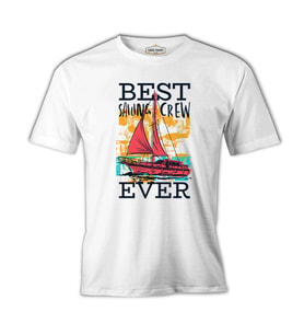 Best Sailing Crew on the Boat Beyaz Erkek Tshirt