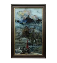 e38 EL İŞÇİLİĞİ  CAM BOYAMA TABLO 37x57 CM - 6330