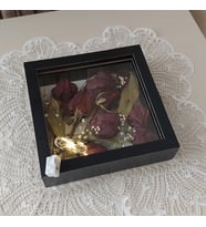 20x20x5 cm Siyah Ledli Anı Çerçevesi! Yeni Moda Çiçek Anı Çerçevesi!