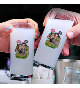Doğacı Çift Karikatürlü İkili Rakı Bardağı Seti