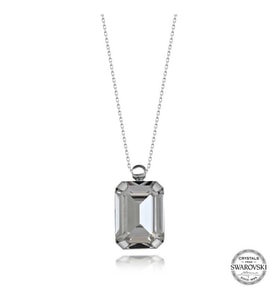 Swarovski Crystal Taşlı Baget Gümüş Kadın Kolye