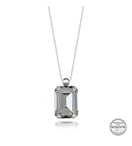 Swarovski Crystal Taşlı Baget Gümüş Kadın Kolye