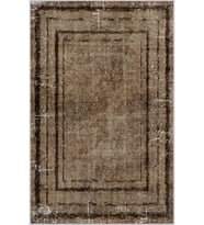 Eliana Home Baskılı, Yıkanabilir Kaymaz Taban Salon Halısı LNA1374-HT-974 100x150 cm (Kahverengi)