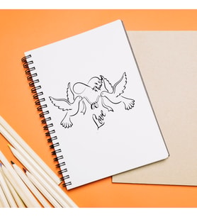 Çifte Kumrular Tasarımlı Defter