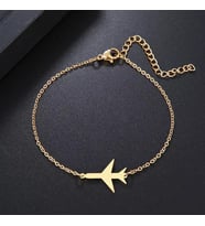 Kişiye Özel 925 Ayar Gümüş Uçak Bileklik (Gold)