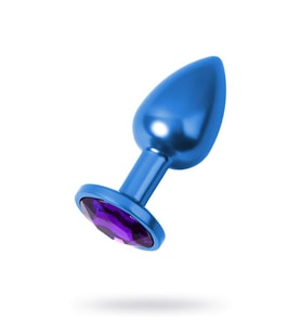 Metal Mor Taşlı Mavi Plug Orta Boy