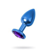 Metal Mor Taşlı Mavi  Plug Orta Boy