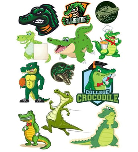 Timsah Sticker Set-1 12 Parça Telefon, Tablet, Defter, Laptop Sticker
