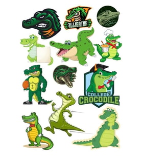 Timsah Sticker Set-1 12 Parça Telefon, Tablet, Defter, Laptop Sticker